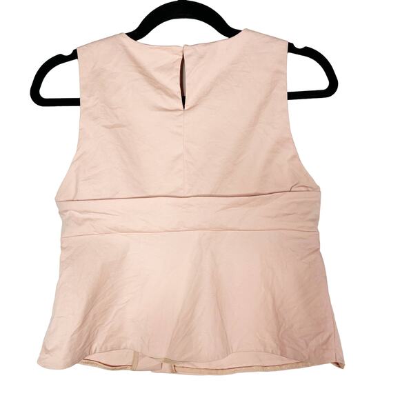 Zara Medium Pink Bustier Bodice Structured Sleeveless Blouse Top Corset Keyhole - Picture 2 of 8